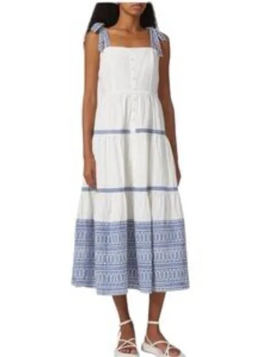 Oliphant Tie Strap Button Midi Dress - Picture 3 of 6